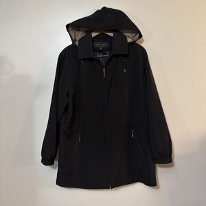 Giaacca Black Rain jacket With Detachable Hood Medium Drawstring Waist